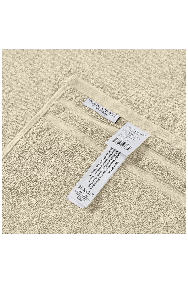 Embellished Border Damask Jacquard Towel 6-Piece Set - Grey, Alternate, color, ivory