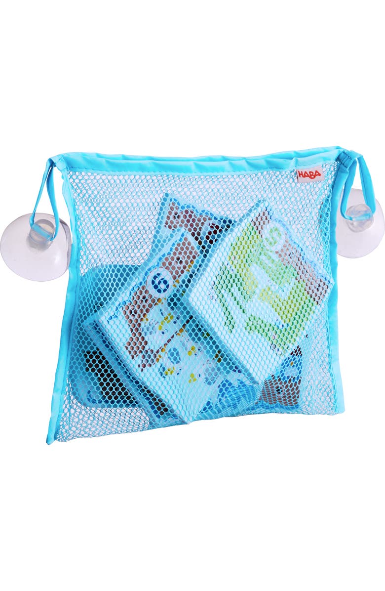 HABA Numbers Puzzle In Net - 10 Piece Counting Bath Toy with Suction Cup Storage Net, Main, color, 