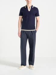Manière De Voir Lambert Contrast Detail Knit Polo Shirt