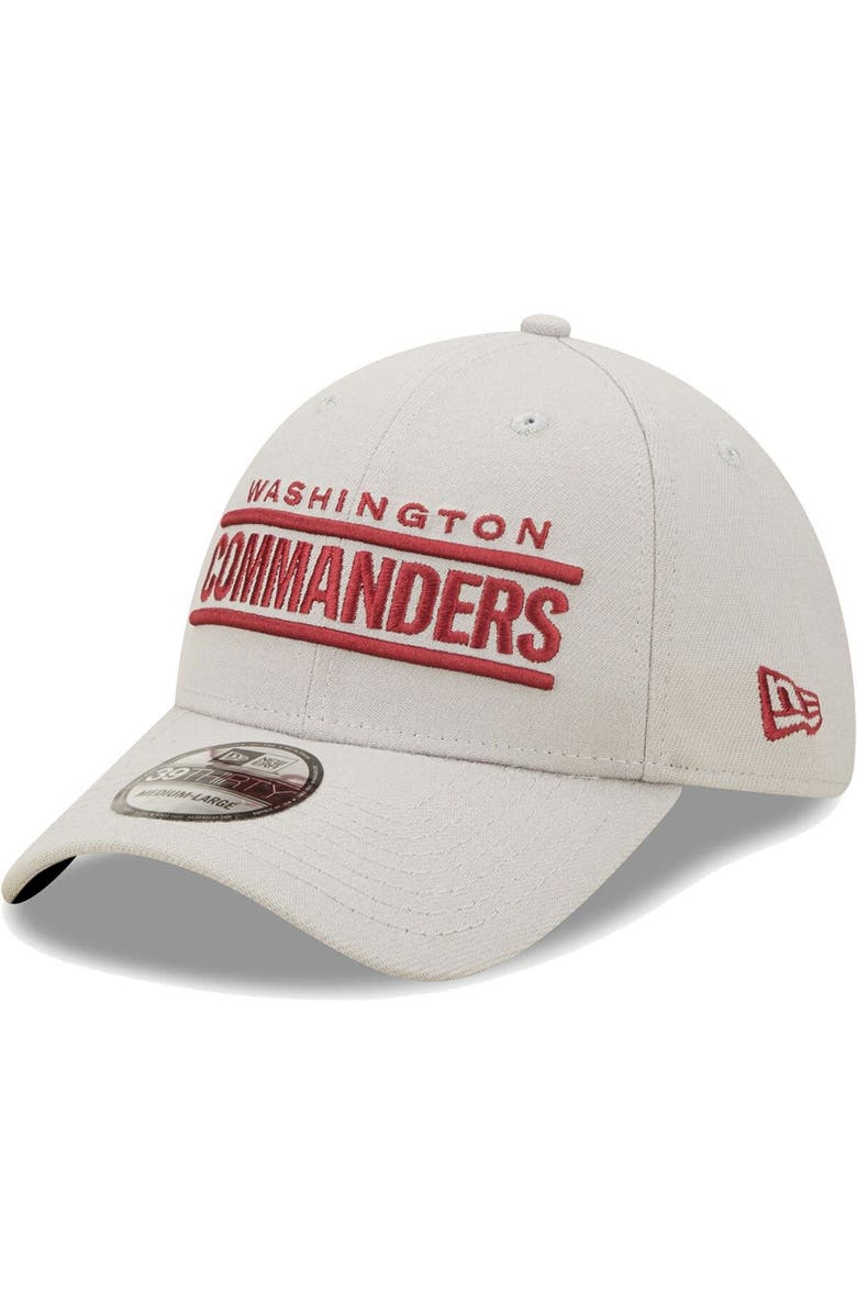 New Era Men's New Era Gray Washington Commanders Wordmark Essential 39THIRTY Flex Hat, Main, color, 