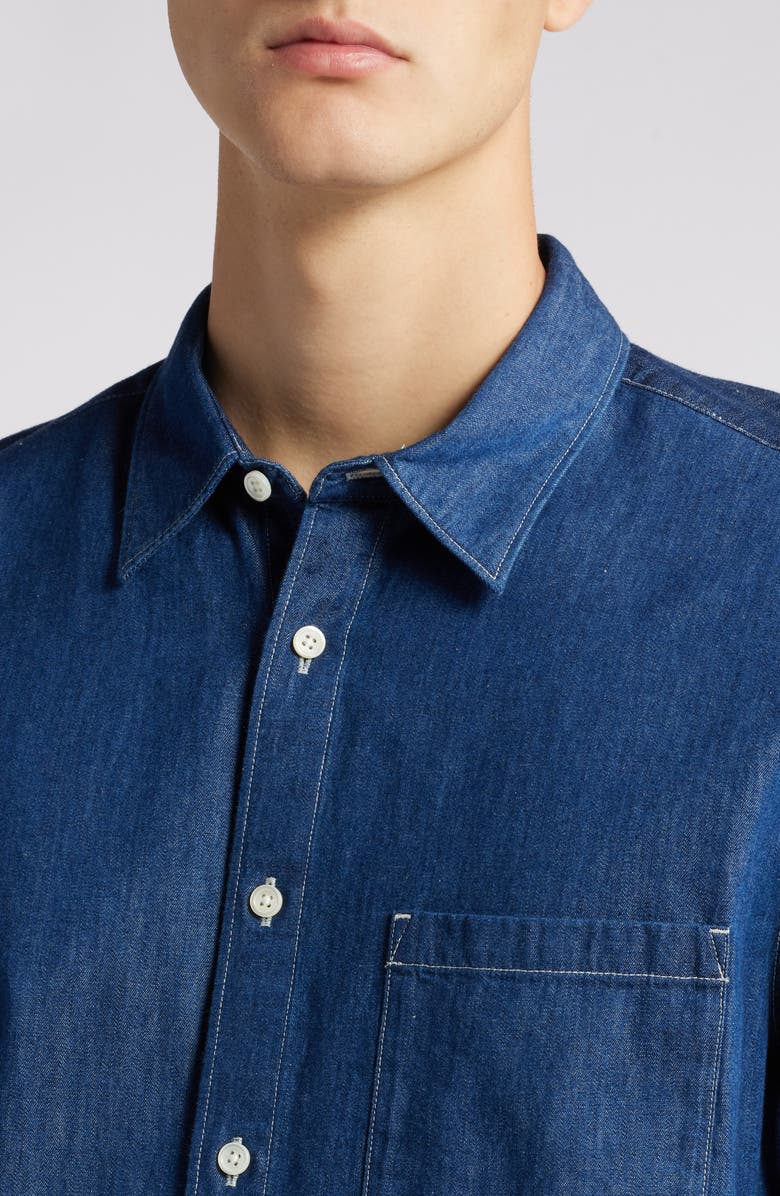 Theory Noll Serge Light Denim Button-Up Shirt, Alternate, color, Light Indigo - G1w