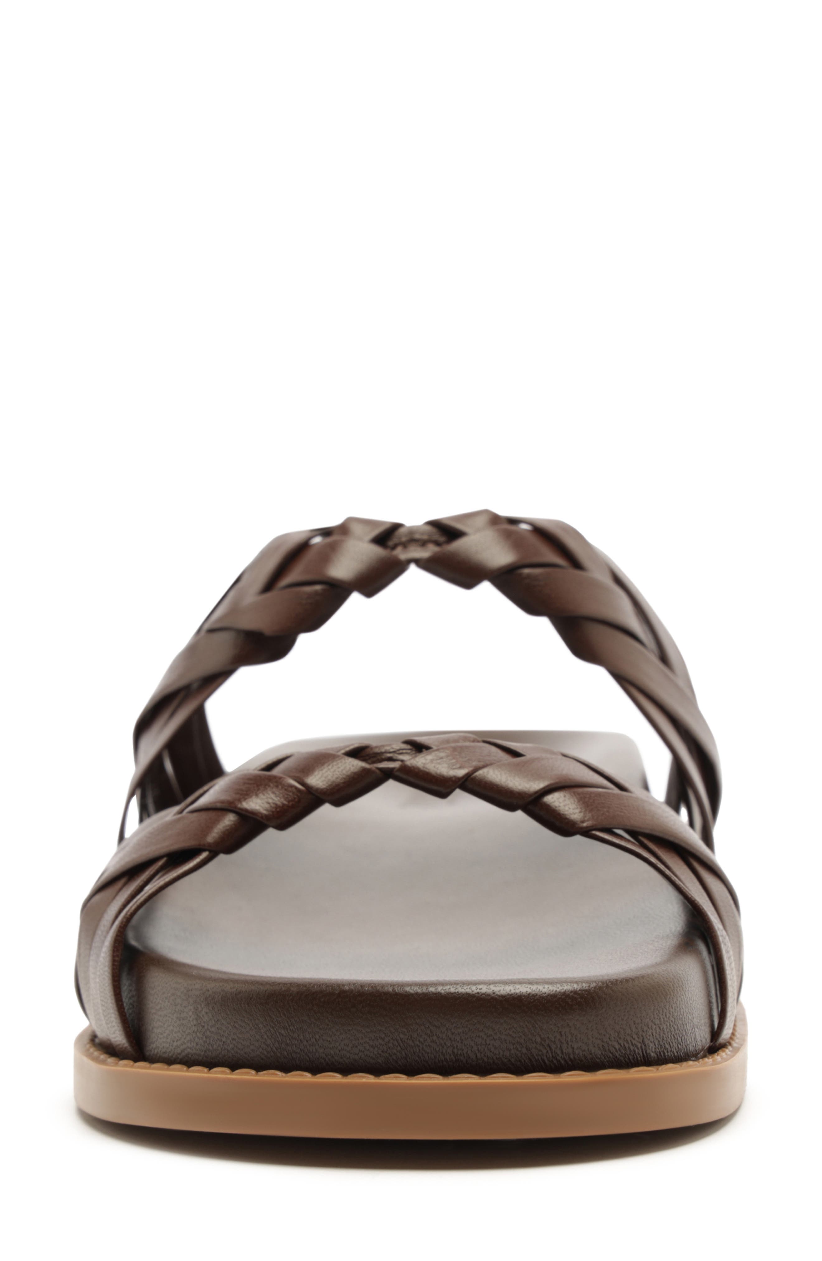 Schutz Tara Sporty Braided Sandal, Alternate, color, Chestnut Brown