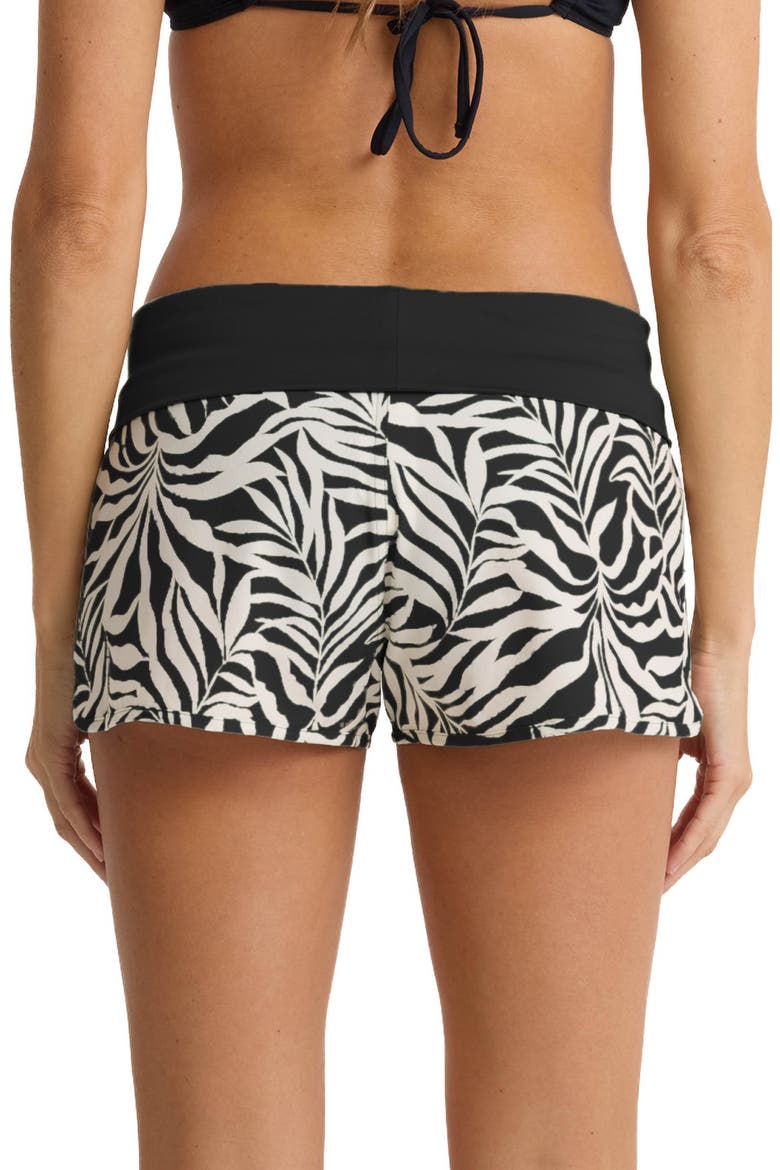 Surfers Paradise Cover-Up Shorts, Alternate, color, BLACK/ WHITE