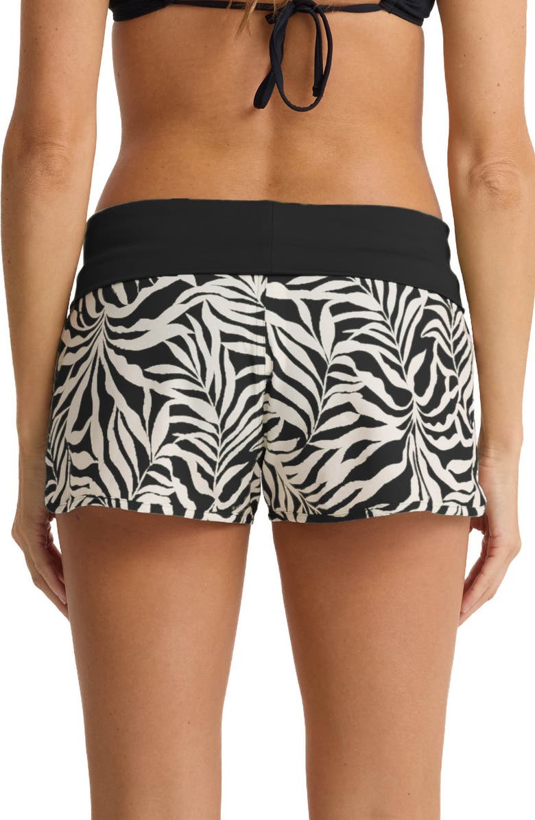 Roxy Surfers Paradise Cover-Up Shorts, Alternate, color, Black/ White