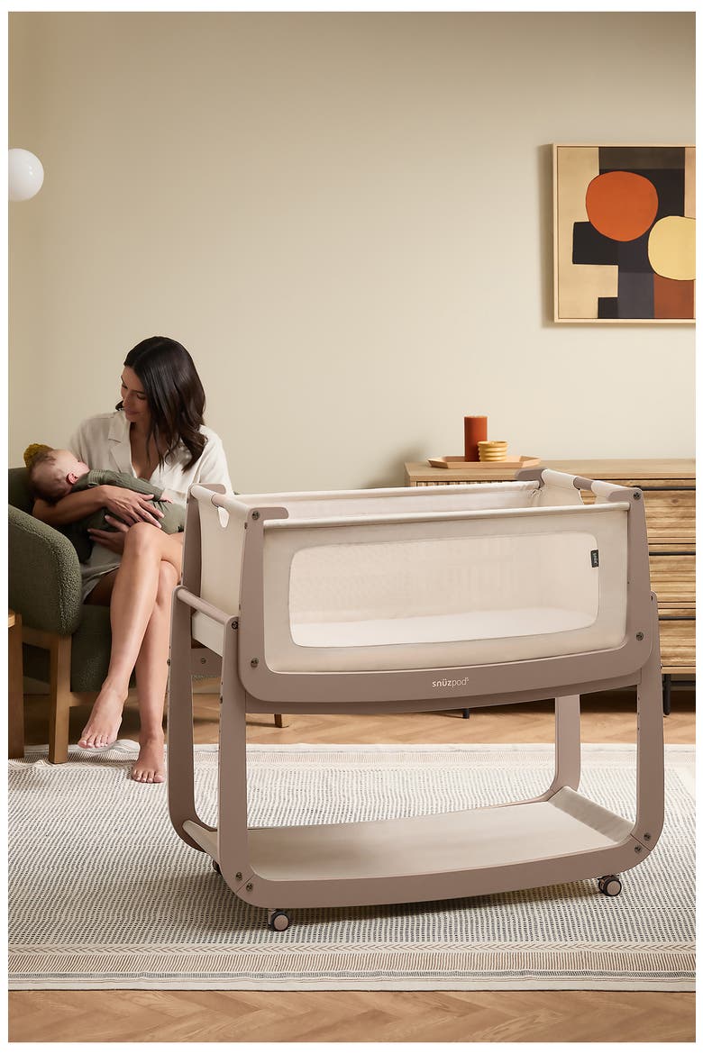 The SnüzPod5 Bedside Bassinet & SnüzPod5 Waterproof Mattress Protector Bundle, Alternate, color, MOCHA
