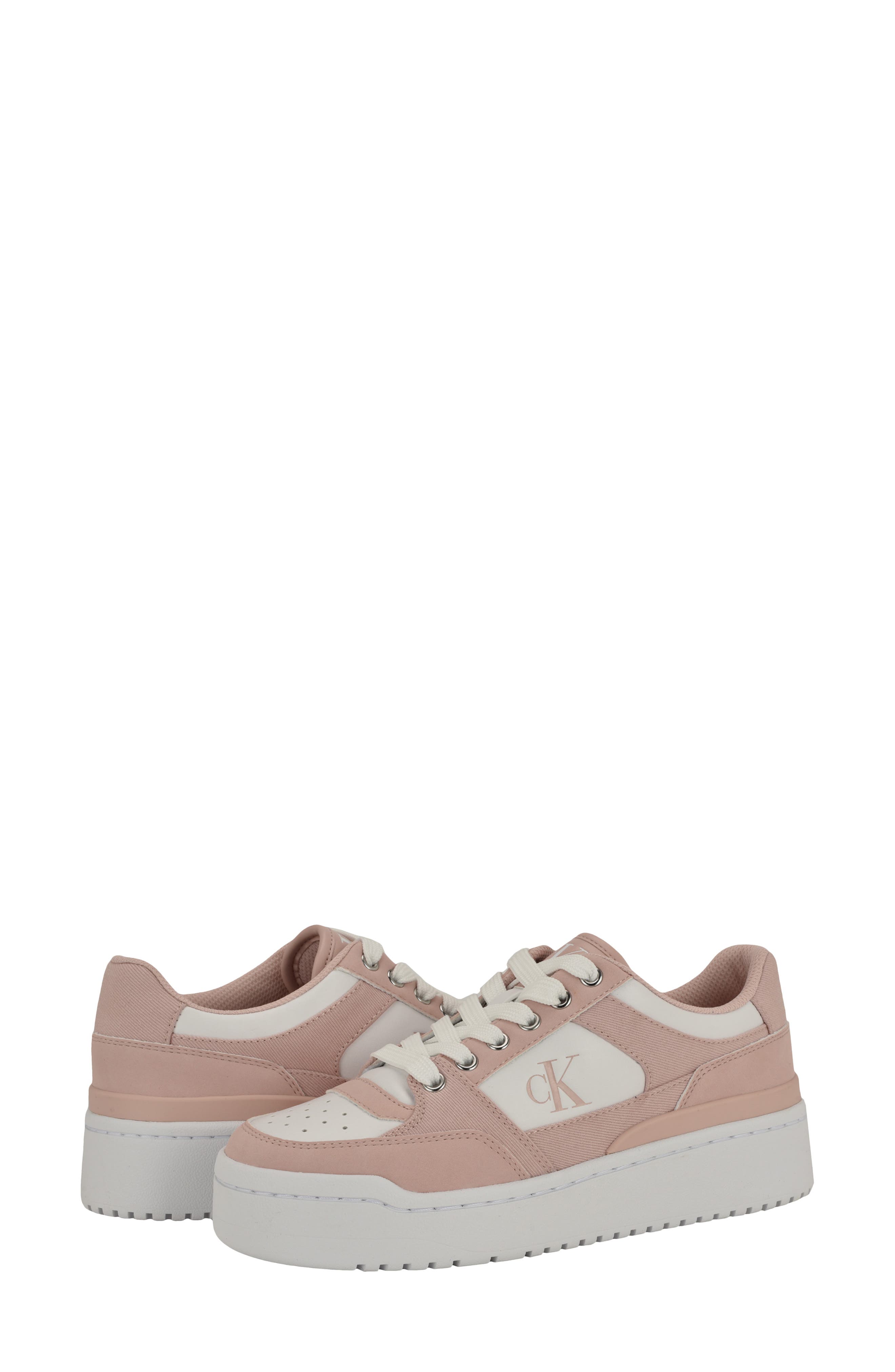 Calvin Klein Alondra Platform Sneaker, Alternate, color, Light Pink Denim/ White