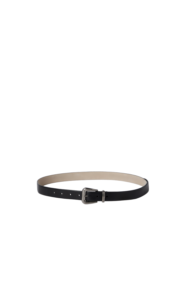Cowhide belt with monili, Alternate, color, Black