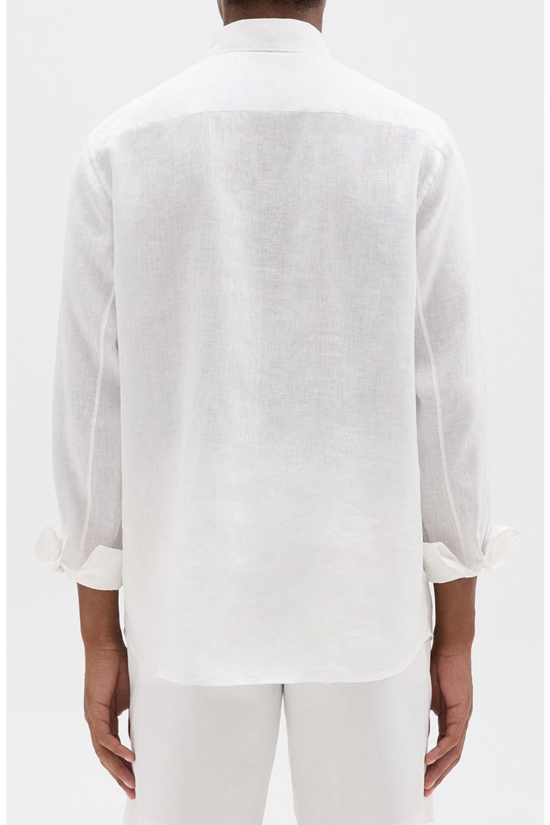 Irving Solid Linen Button-Up Shirt, Alternate, color, WHITE