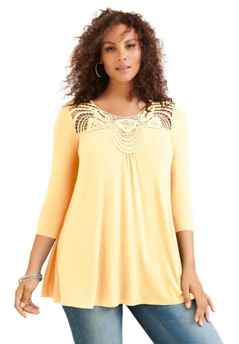 Lace Embellished Swing Ultra Femme Top