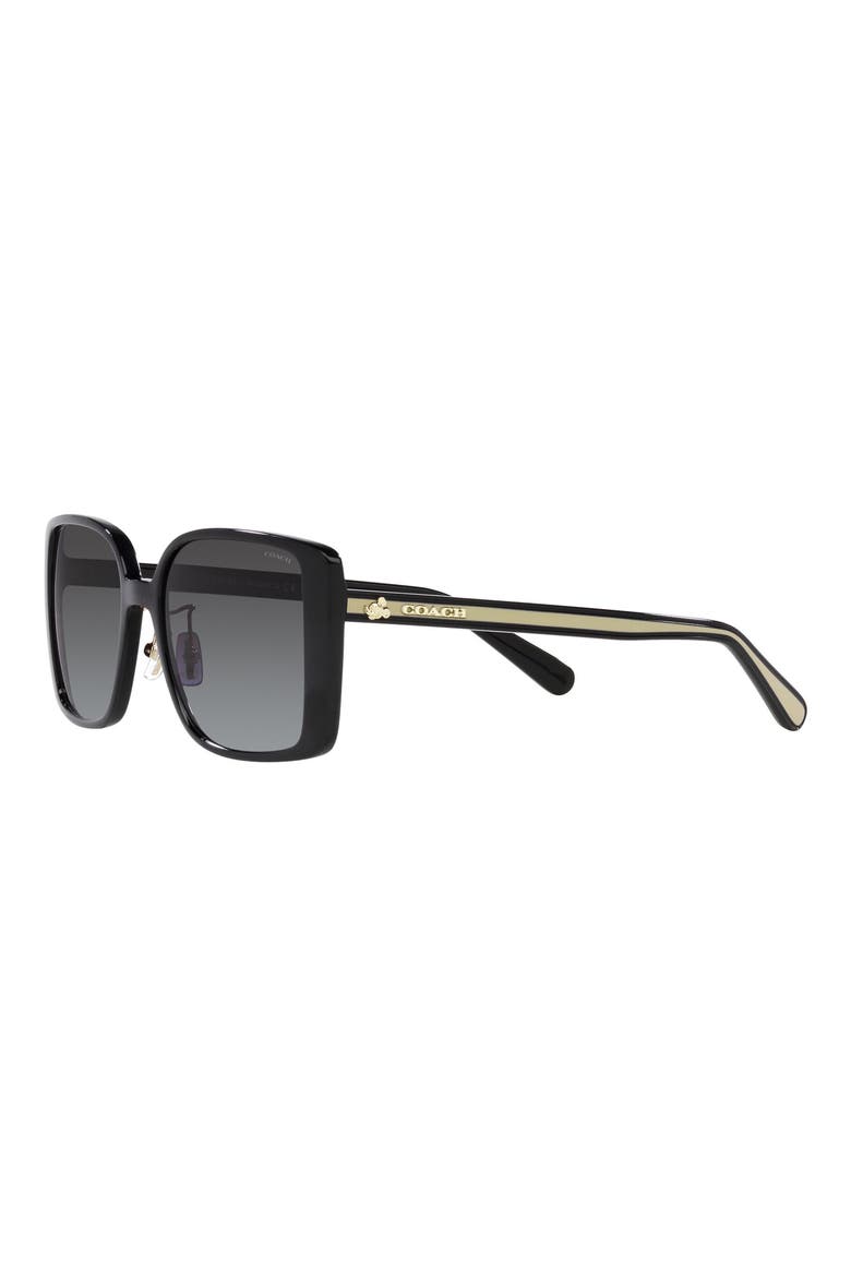56mm Gradient Square Sunglasses, Alternate, color, BLACK