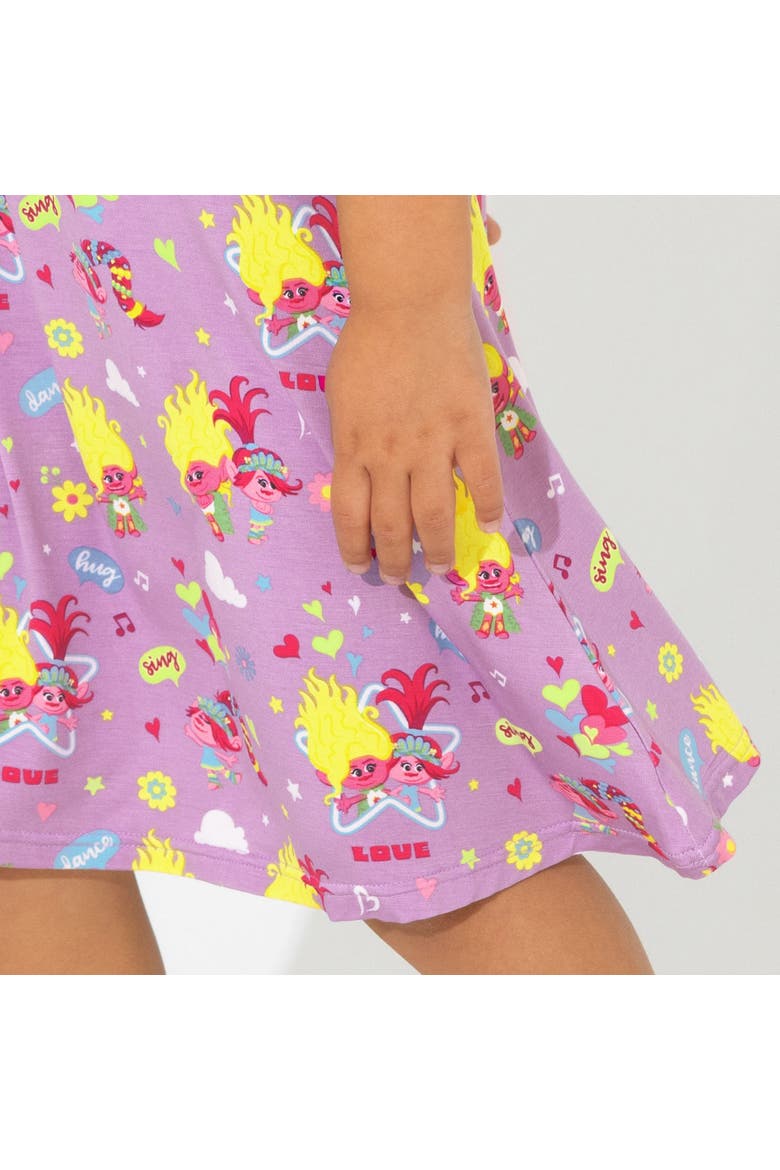 Kids' Trolls Valentine's Short Sleeve Dress, Alternate, color, Trolls Valentine's