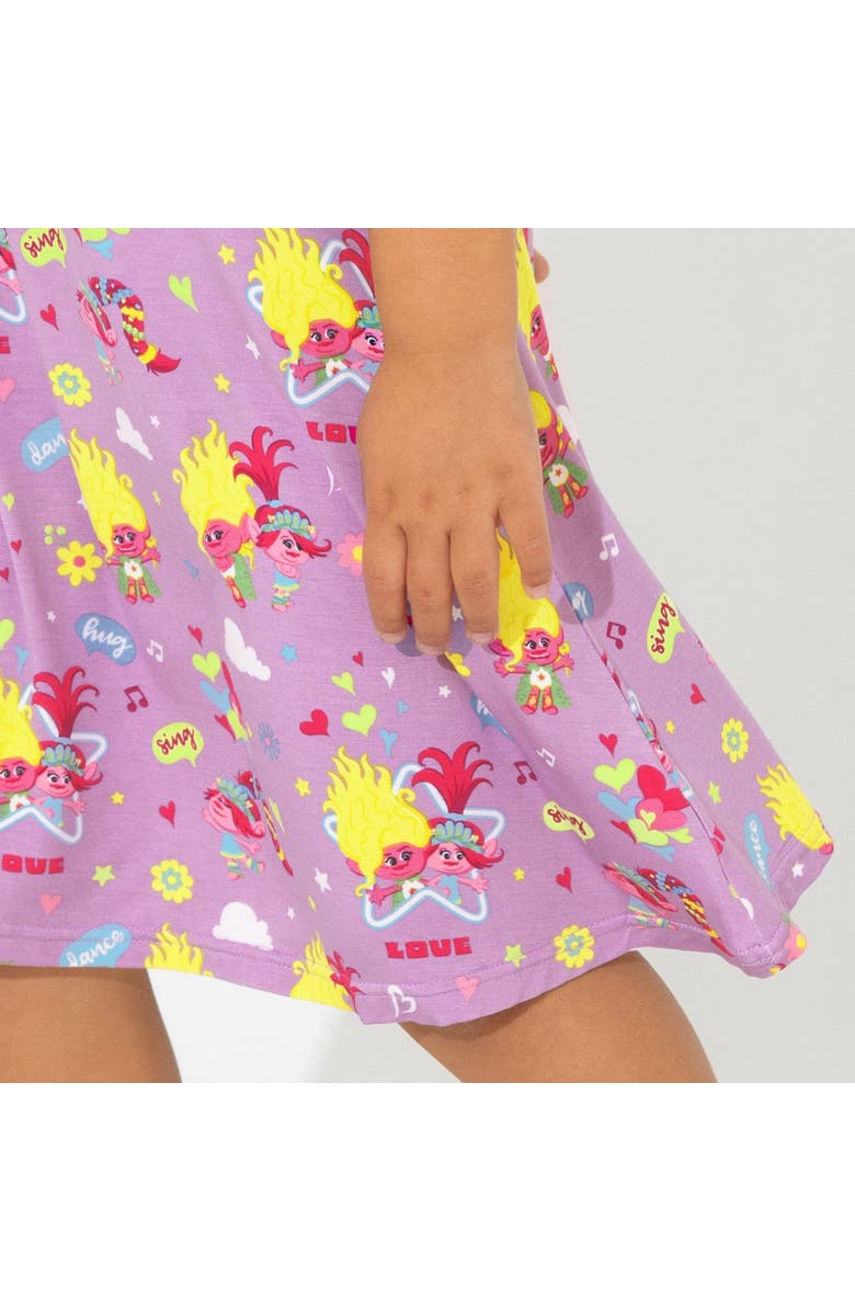 Bellabu Bear Kids' Trolls Valentine's Short Sleeve Dress, Alternate, color, Trolls Valentine's