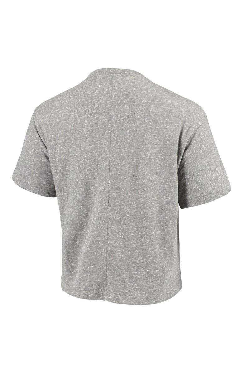 PRESSBOX Women's Pressbox Gray North Carolina Tar Heels Bishop Tri-Blend Knobi Crop T-Shirt, Alternate, color, 