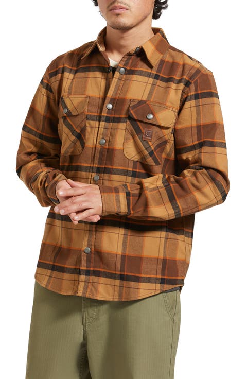 Builder's Bowery Standard Fit Plaid Flannel Water Repellent Snap-Up Shirt