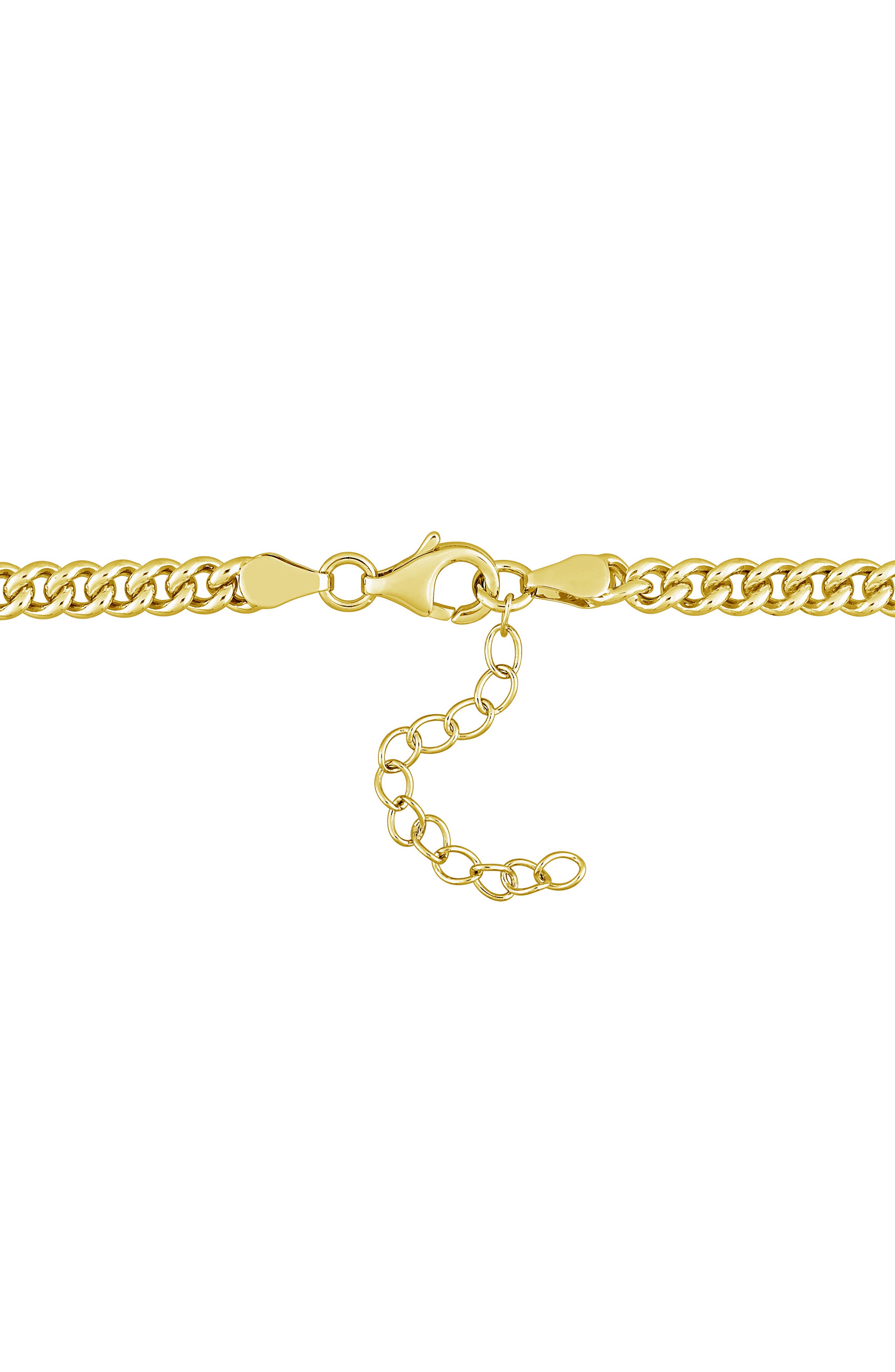 DELMAR Lab Grown Emerald Curb Chain Necklace (Women) | Nordstromrack