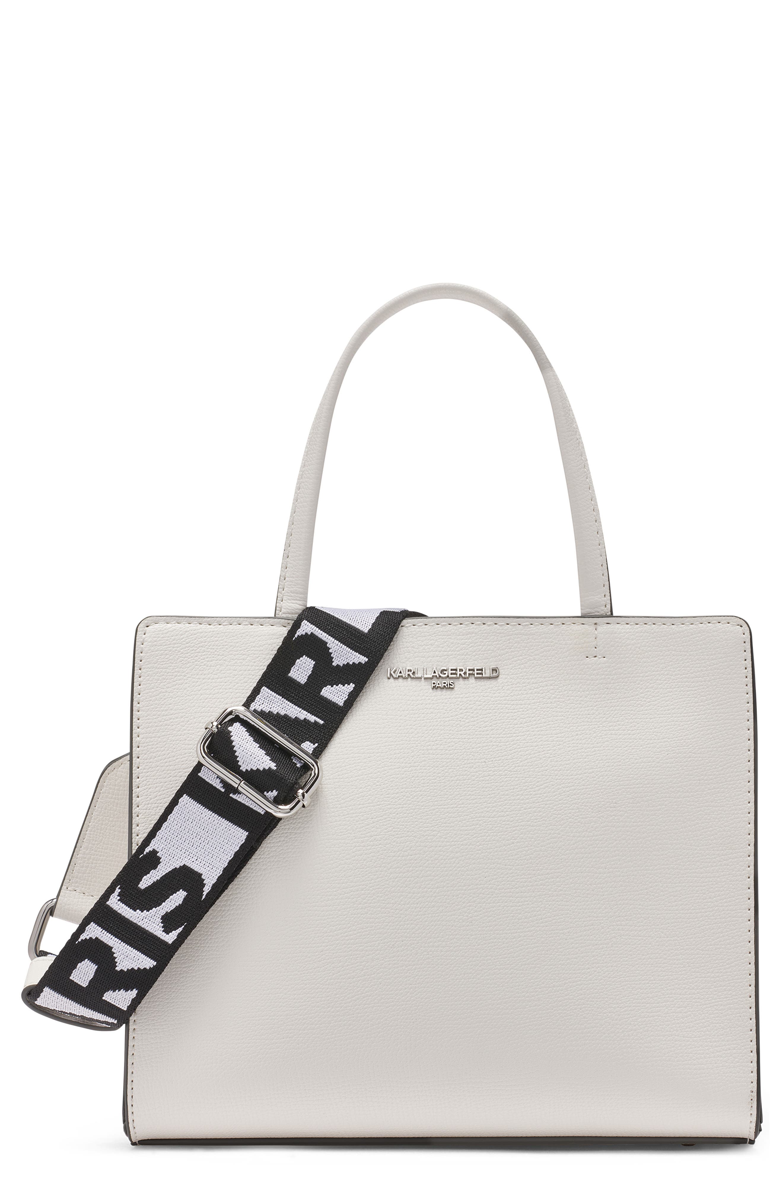 Karl Lagerfeld Paris Maybelle Satchel In Winter White