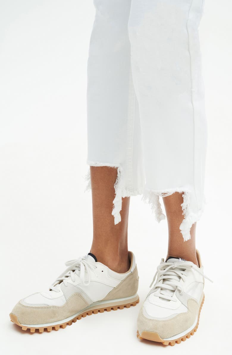 JEN7 by 7 For All Mankind High Waist Chew Hem Crop Straight Leg Jeans, Alternate, color,