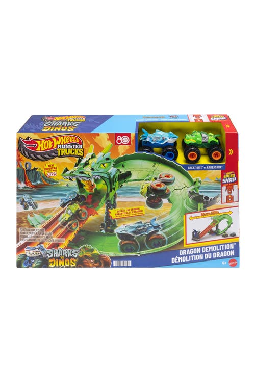 Hot Wheels Monster Trucks Sharks vs. Dinos Dragon Destruction Playset in None  product