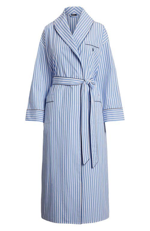 Polo Ralph Lauren Heritage Stripe Cotton Blend Robe In Wide Stripes