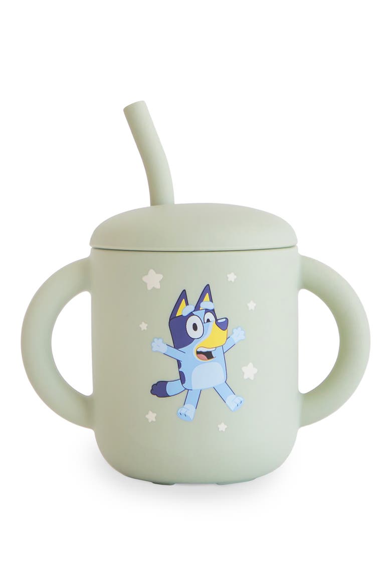 x Bluey Silicone Training Cup & Straw, Main, color, GREEN