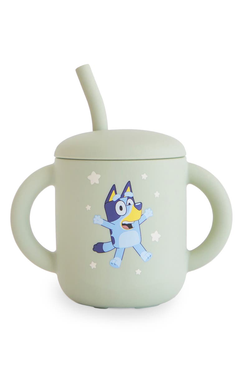 Mushie x Bluey Silicone Training Cup & Straw, Main, color, Green