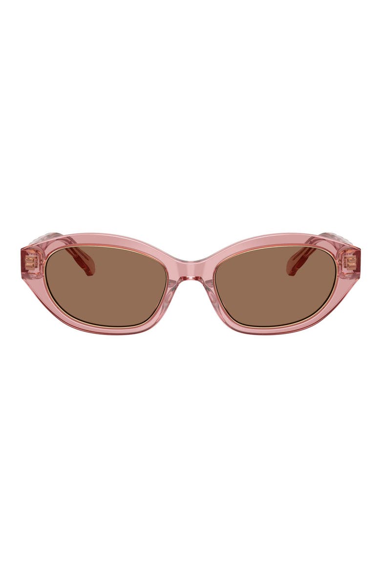 52mm Irregular Sunglasses, Main, color, TRANSPARENT PINK / DARK BROWN