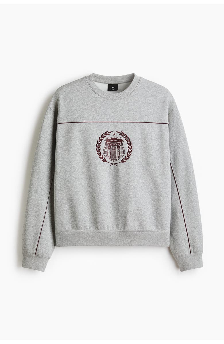 H&M Loose Fit Sweatshirt, Main, color, Gray Melange