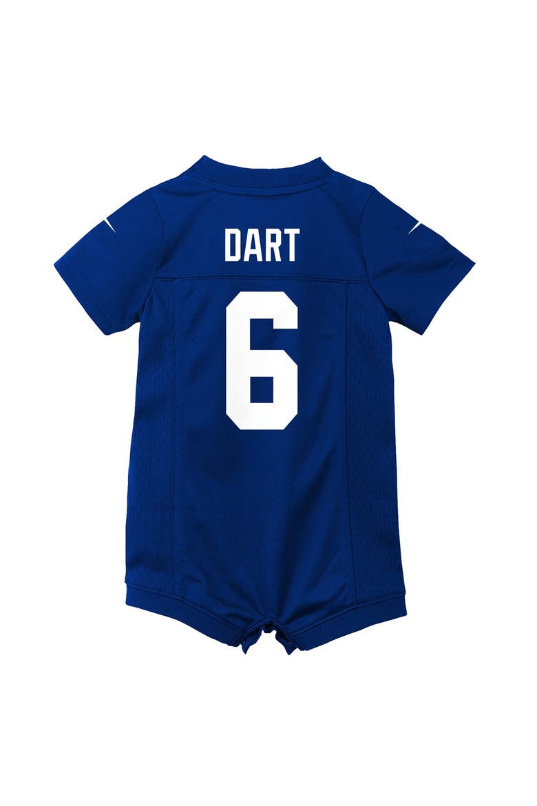 Newborn Nike Jaxson Dart Royal New York Giants Romper Game Jersey, Alternate, color, Royal