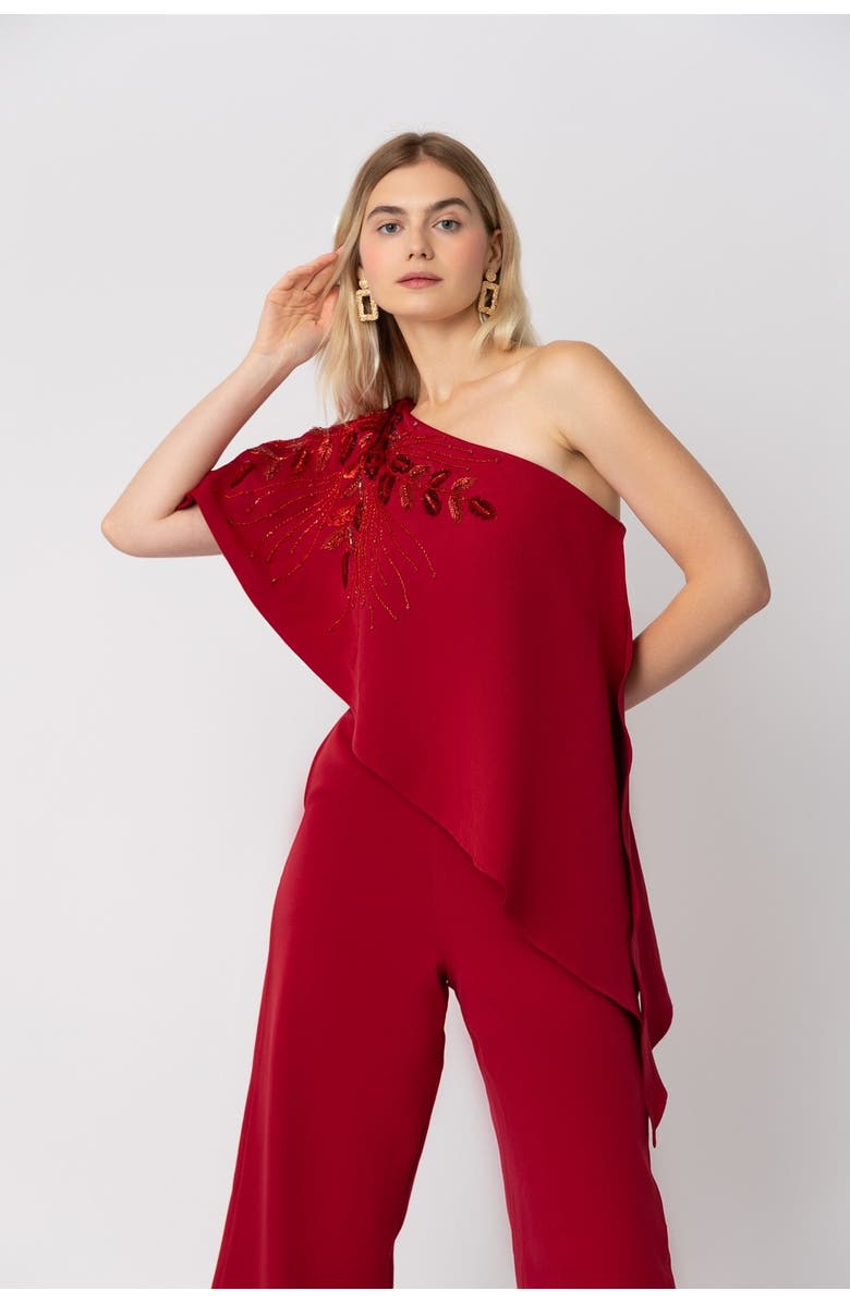 RAISHMA Gwen Red Jumpsuit, Alternate, color, Red