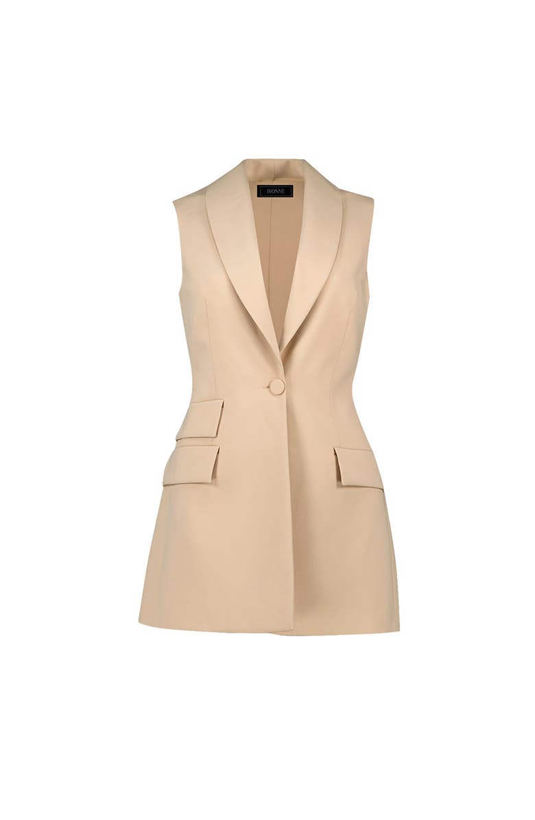 IVONNE Long Tailored Vest, Alternate, color, Beige