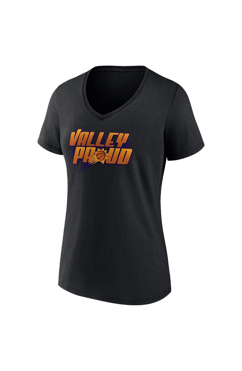 FANATICS Women's Fanatics Branded Black Phoenix Suns Hometown Collection Valley Proud V-Neck T-Shirt, Alternate, color, Black