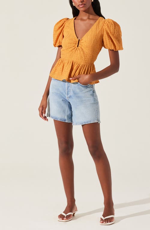 Astr The Label Mylah Puckered Top In Mustard