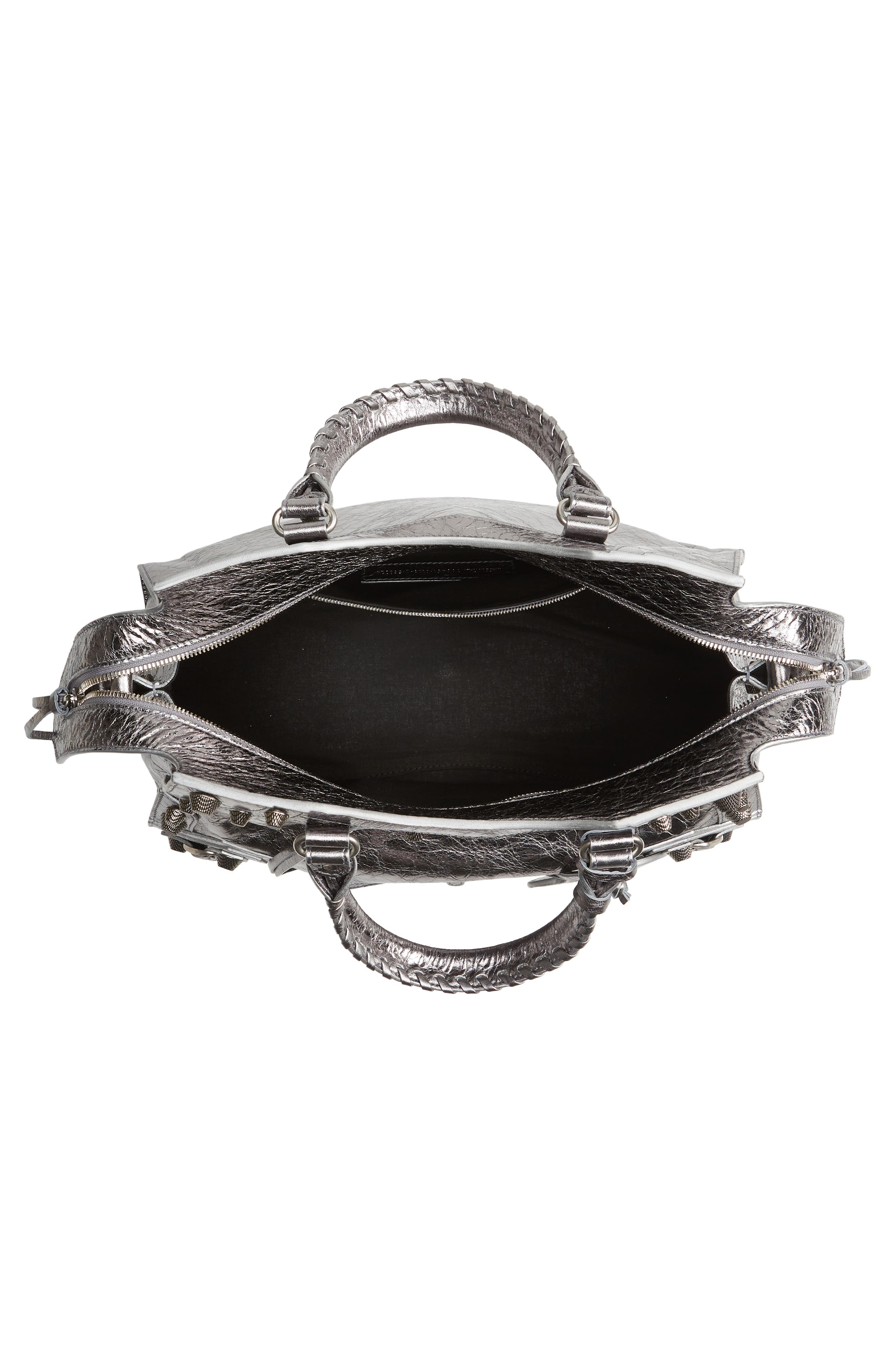 Balenciaga Neo Cagole City Metallic Leather Shoulder Bag, Alternate, color, 
