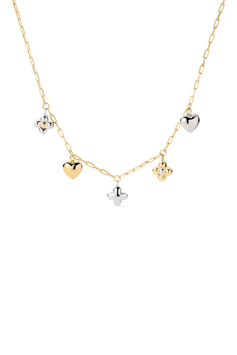 Azura Charm Necklace, Main, color, GOLD / SILVER