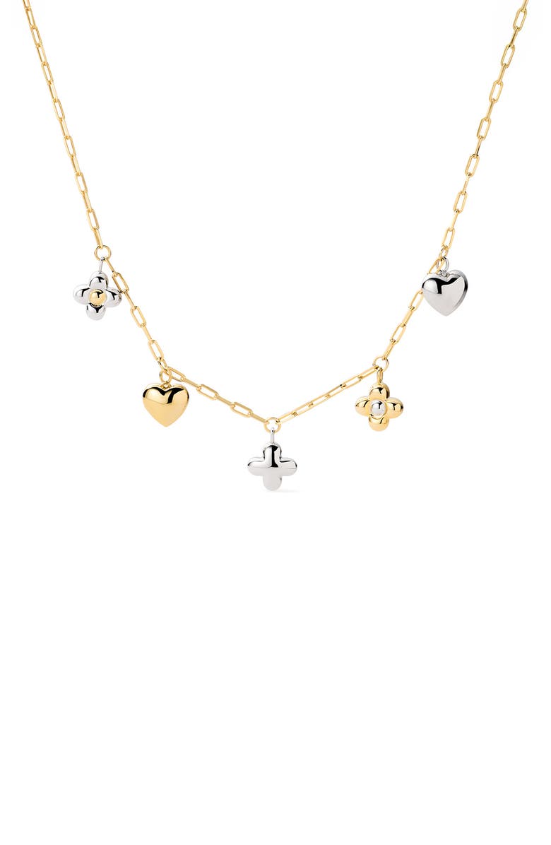 Ana Luisa Azura Charm Necklace, Main, color, Gold / Silver