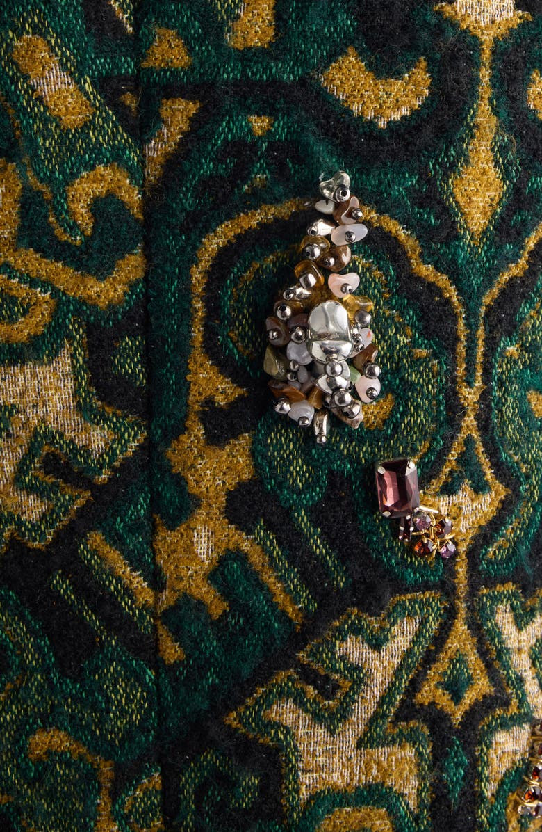 Dries Van Noten Baftano Embellished Geo Print Jacket, Alternate, color, Bottle