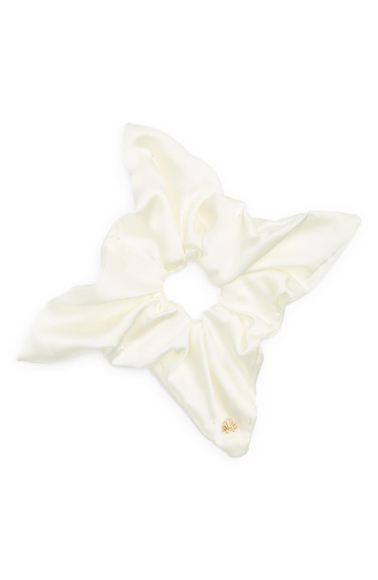 Lele Sadoughi Square Scrunchie, Main, color, Ivory