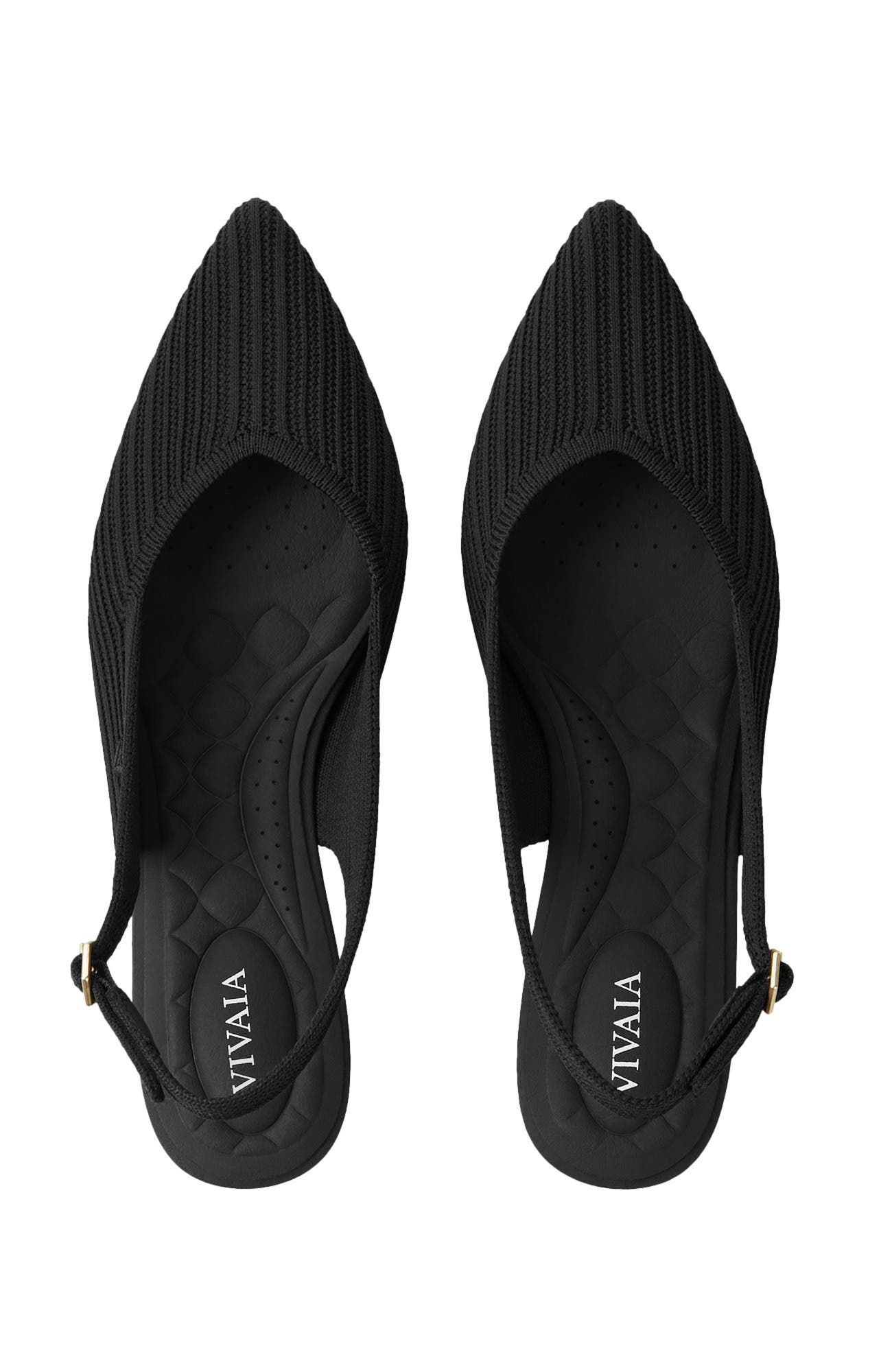 VIVAIA Pointed-Toe Kitten Slingback, Alternate, color, Black