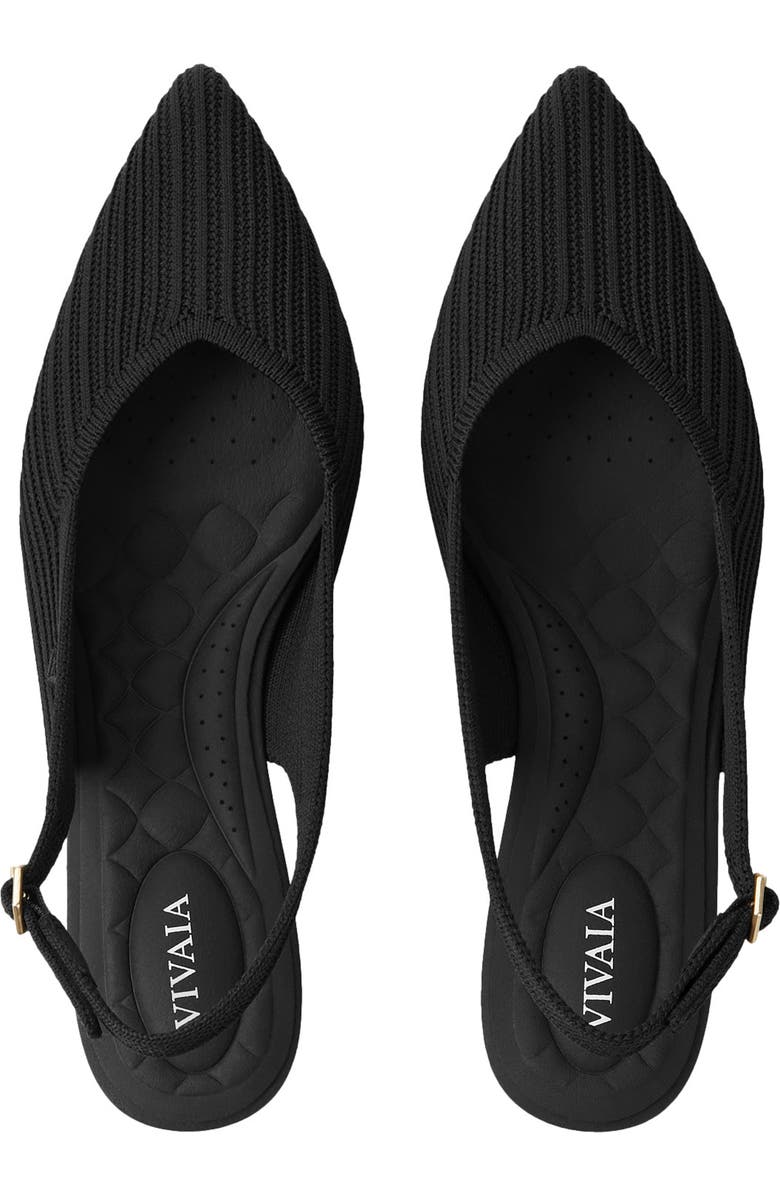 VIVAIA Pointed-Toe Kitten Slingback, Alternate, color, Black