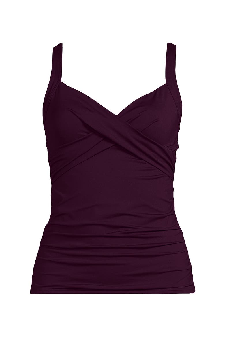 Plus Size Sweetheart Wrap Underwire Tankini Top, Alternate, color, Dark Wine
