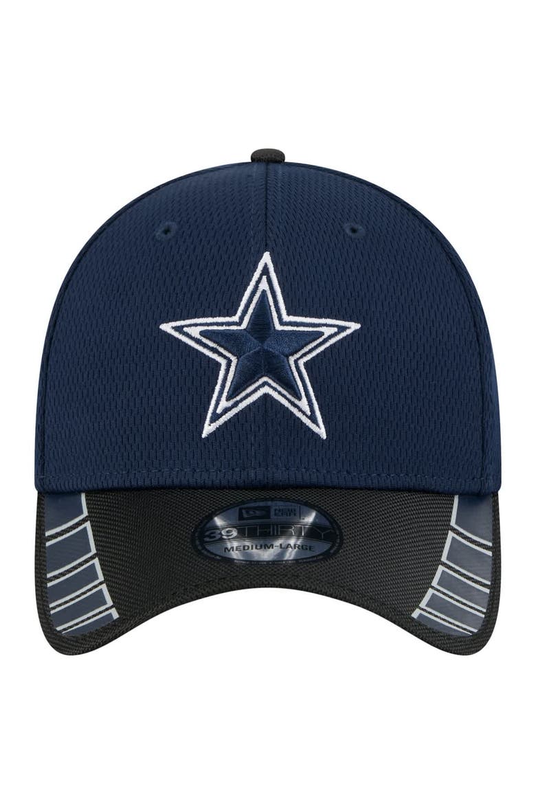 Men's New Era Navy/Black Dallas Cowboys Visor Hit 39THIRTY Flex Hat, Alternate, color, Navy