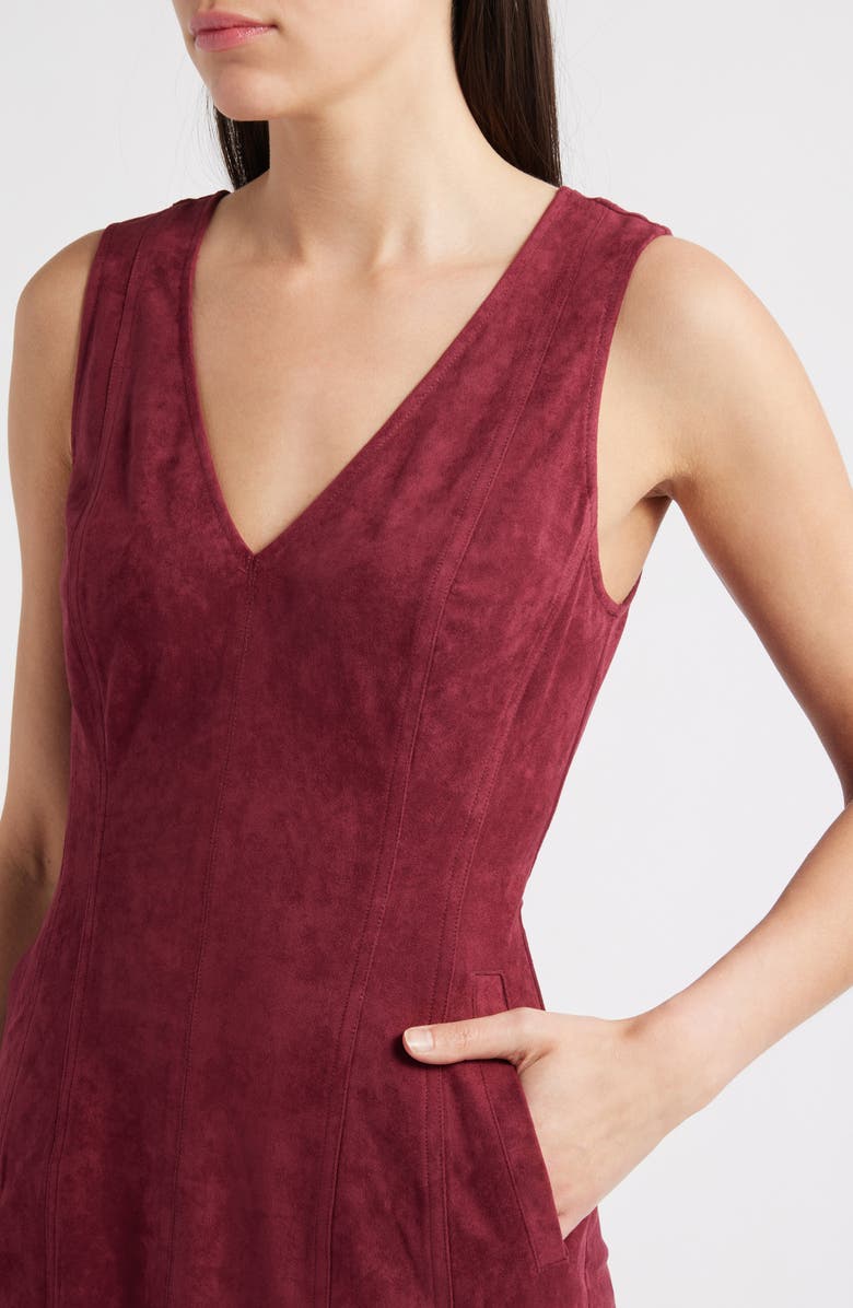 CIEBON Nasha Faux Suede Sheath Dress, Alternate, color, Maroon