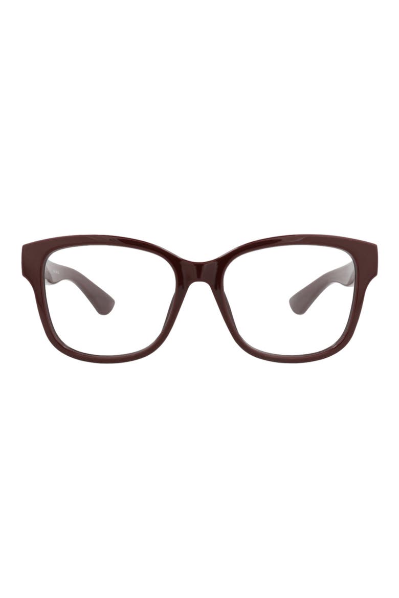 54mm Square Sunglasses, Main, color, RED RED TRANSPARENT