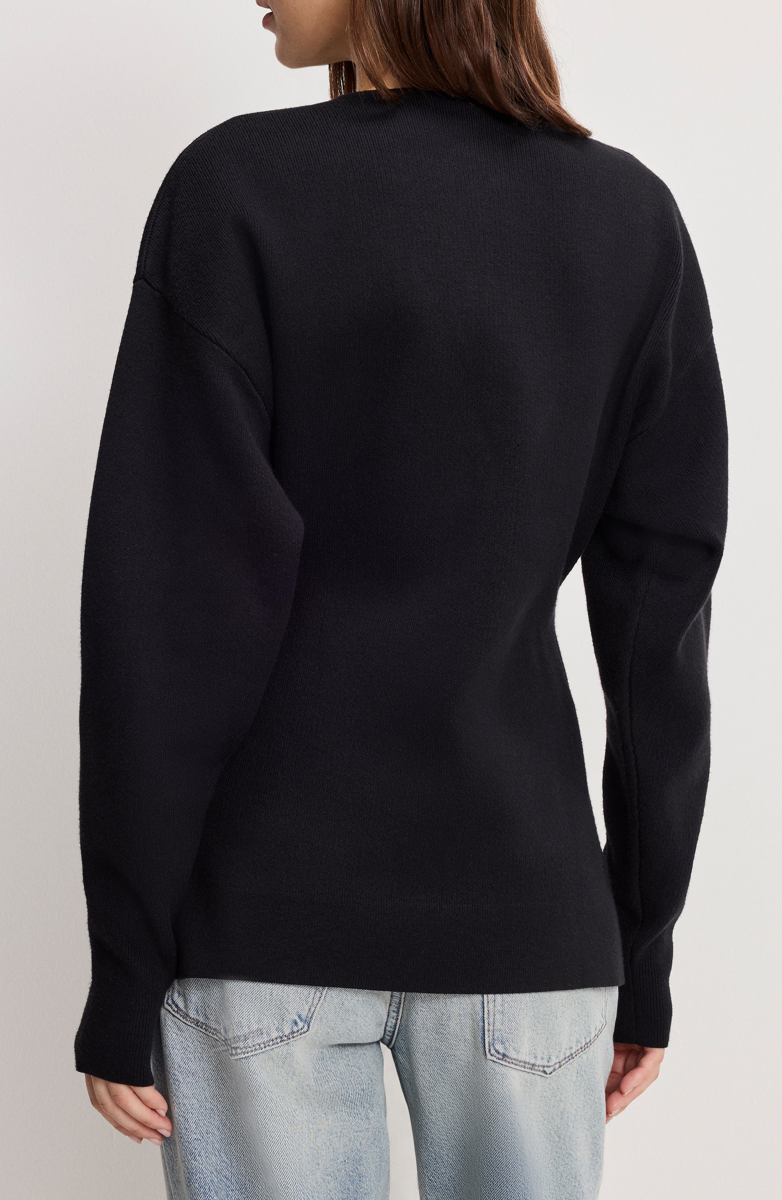 Split Front Button Up Sweater - image 2