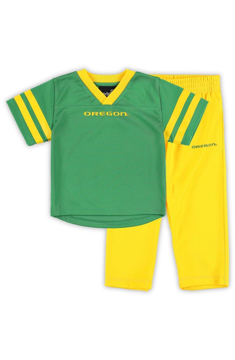 Outerstuff Infant Green/Yellow Oregon Ducks Red Zone Jersey & Pants Set, Main, color,