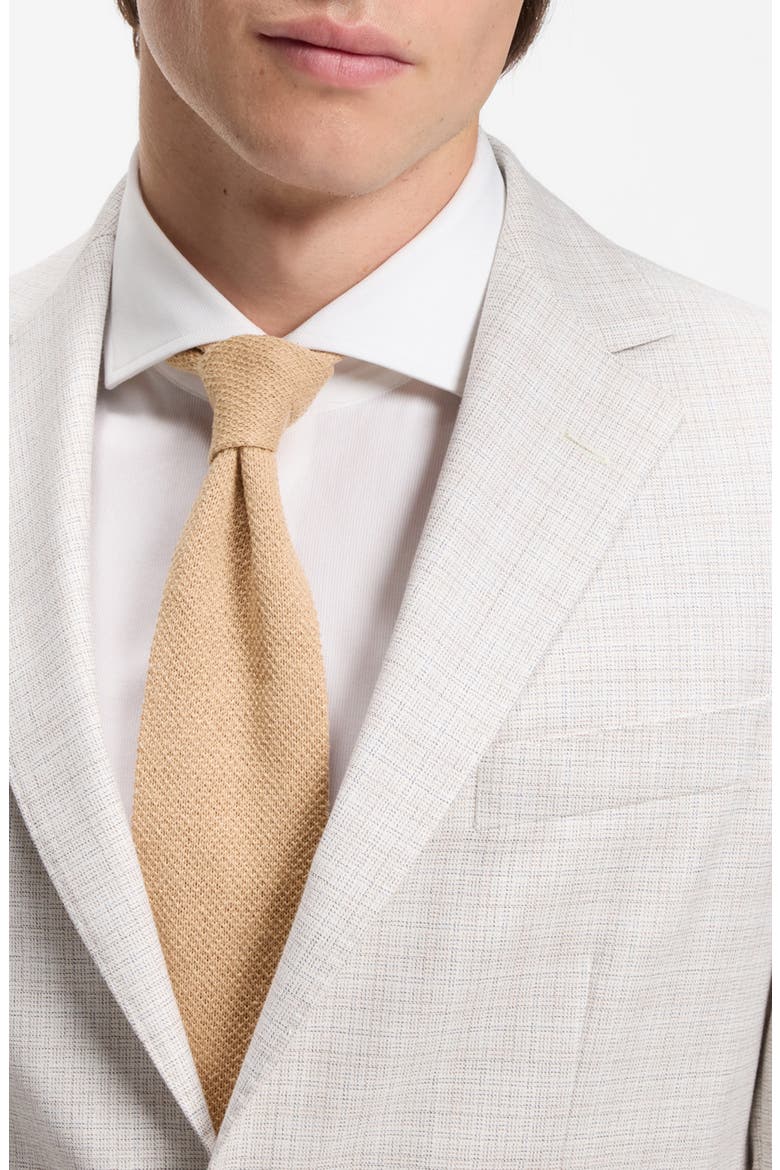 Silk Knit Tie, Alternate, color, MEDIUM BEIGE
