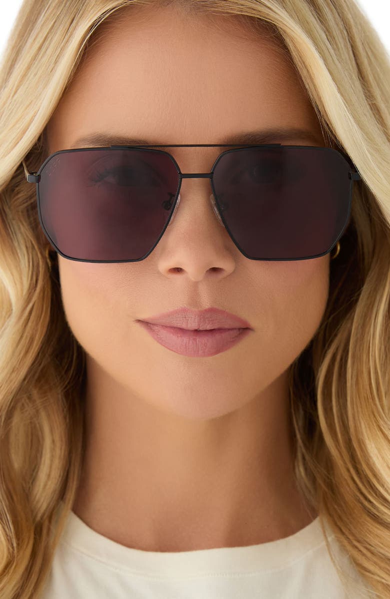 DIFF Berkely 59mm Gradient Navigator Sunglasses, Alternate, color, Black / Dark Cherry