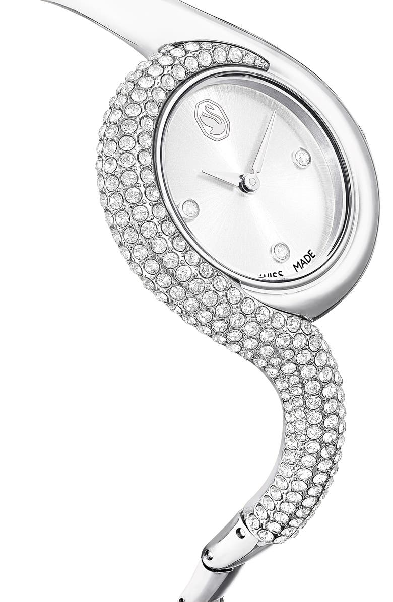Swarovski Dextera Asymmetric Bracelet Watch, 29mm, Alternate, color, Silver