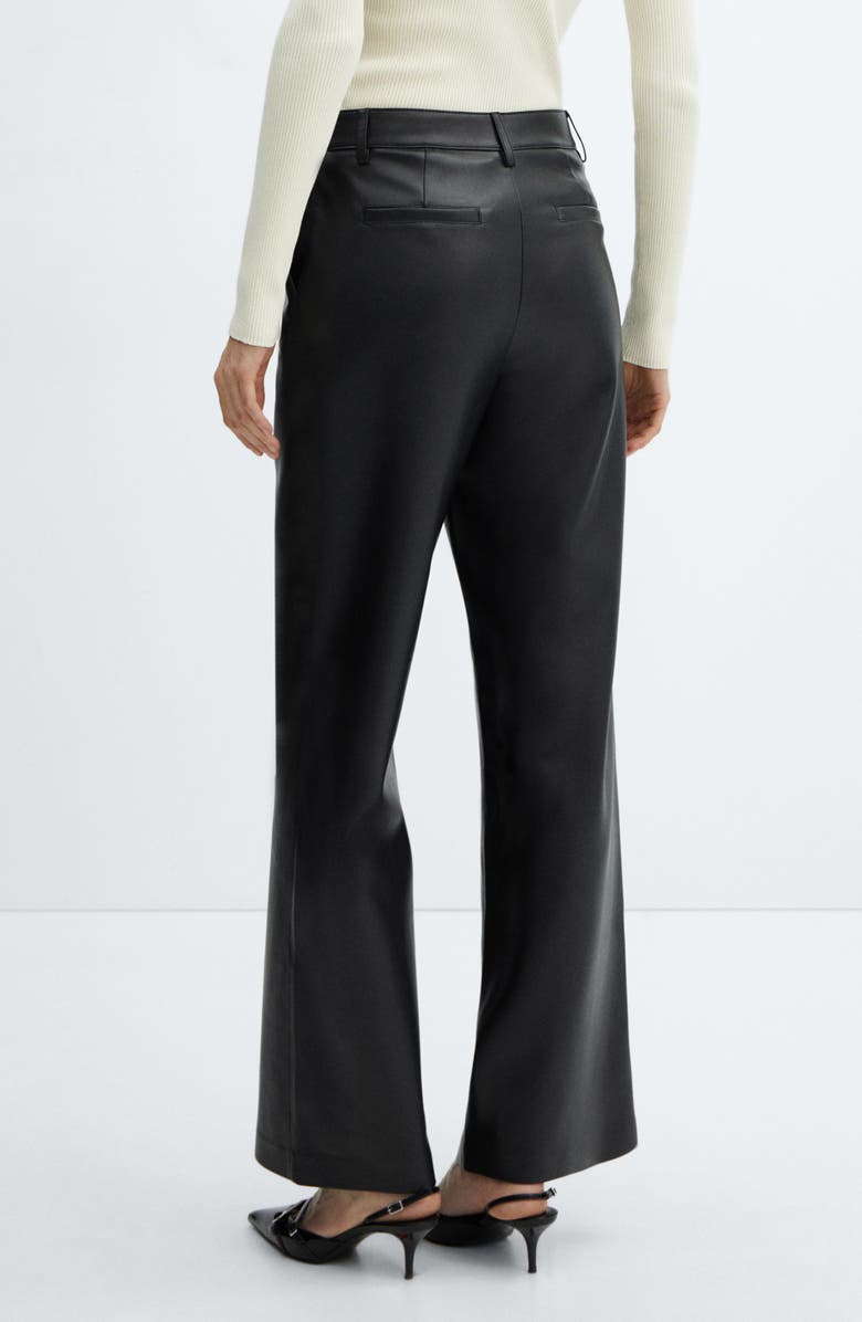MANGO High Waist Faux Leather Pants, Alternate, color,