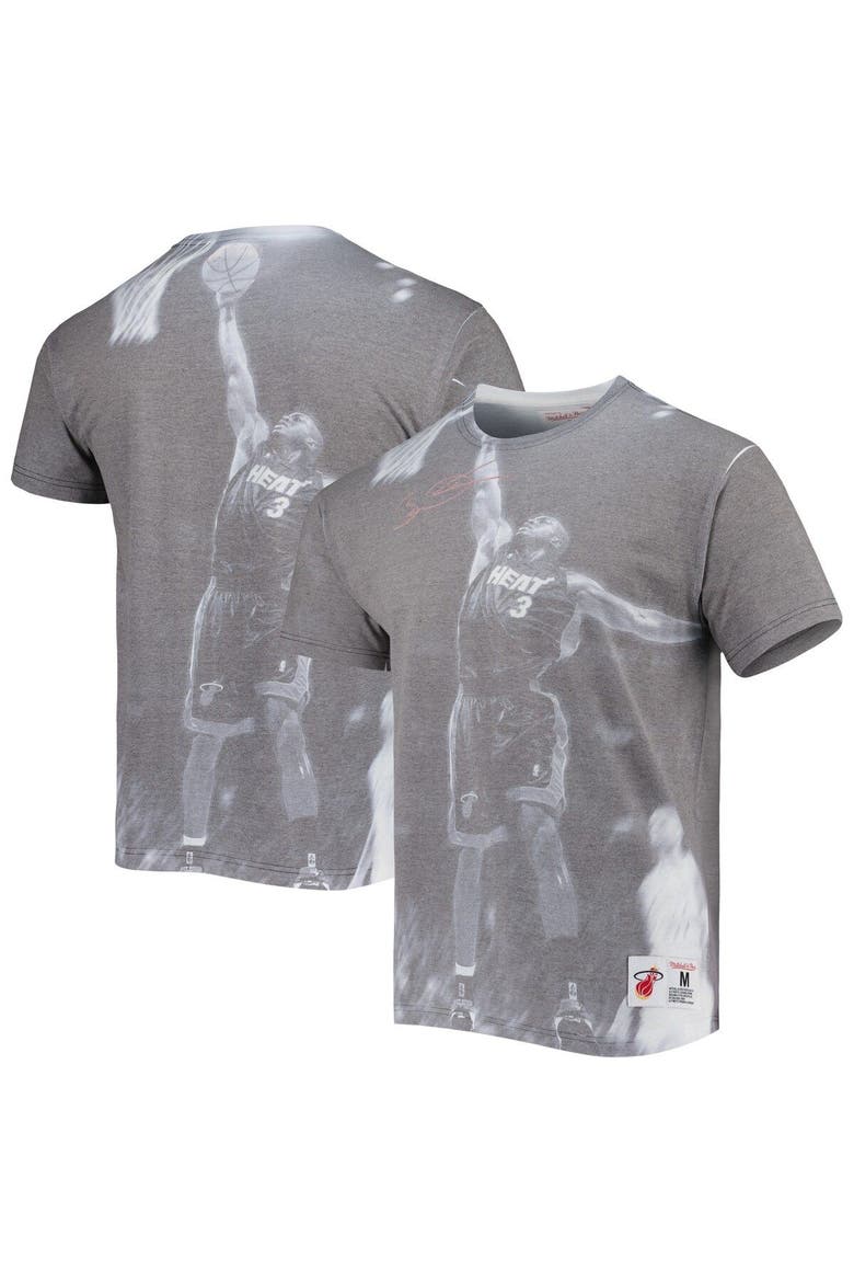 Men's Mitchell & Ness Dwyane Wade Heather Gray Miami Heat Above The Rim T-Shirt, Main, color, Gray